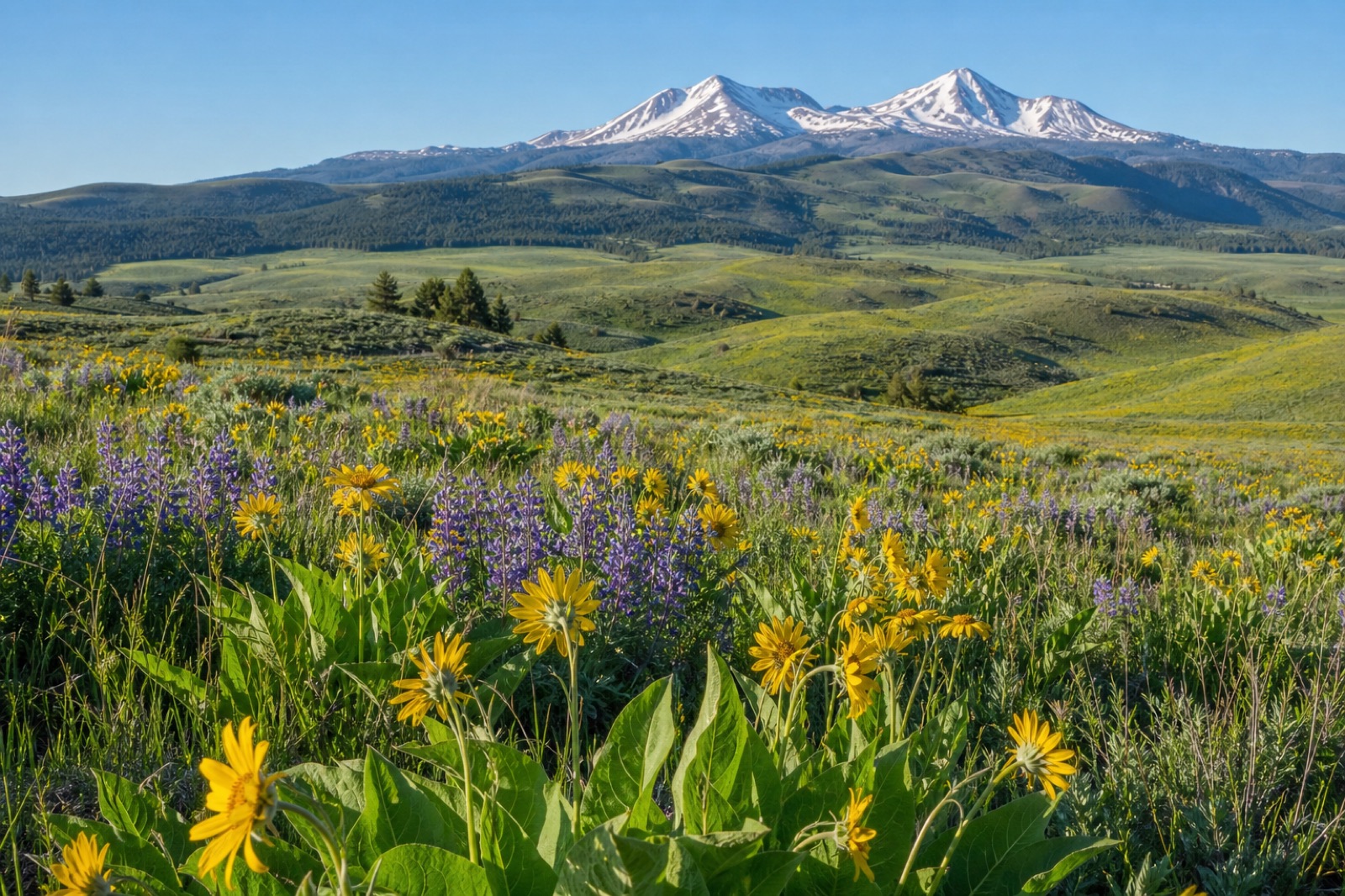 Wildflowers in a Montana mountain meadow